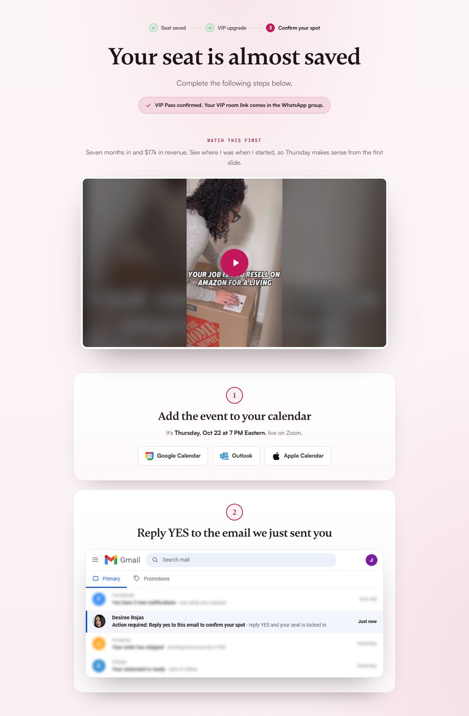 Thank-you page preview