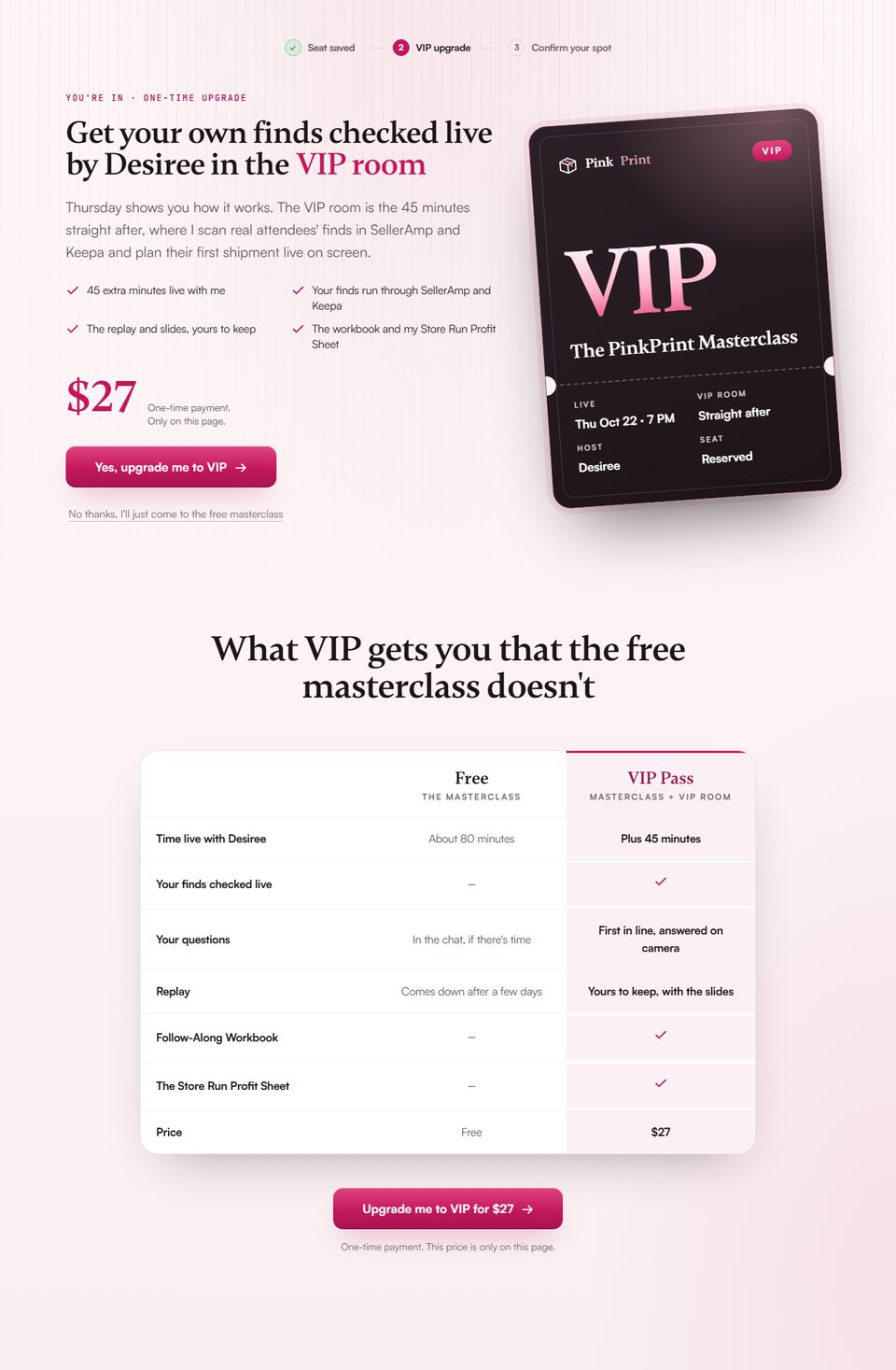 VIP upgrade page preview